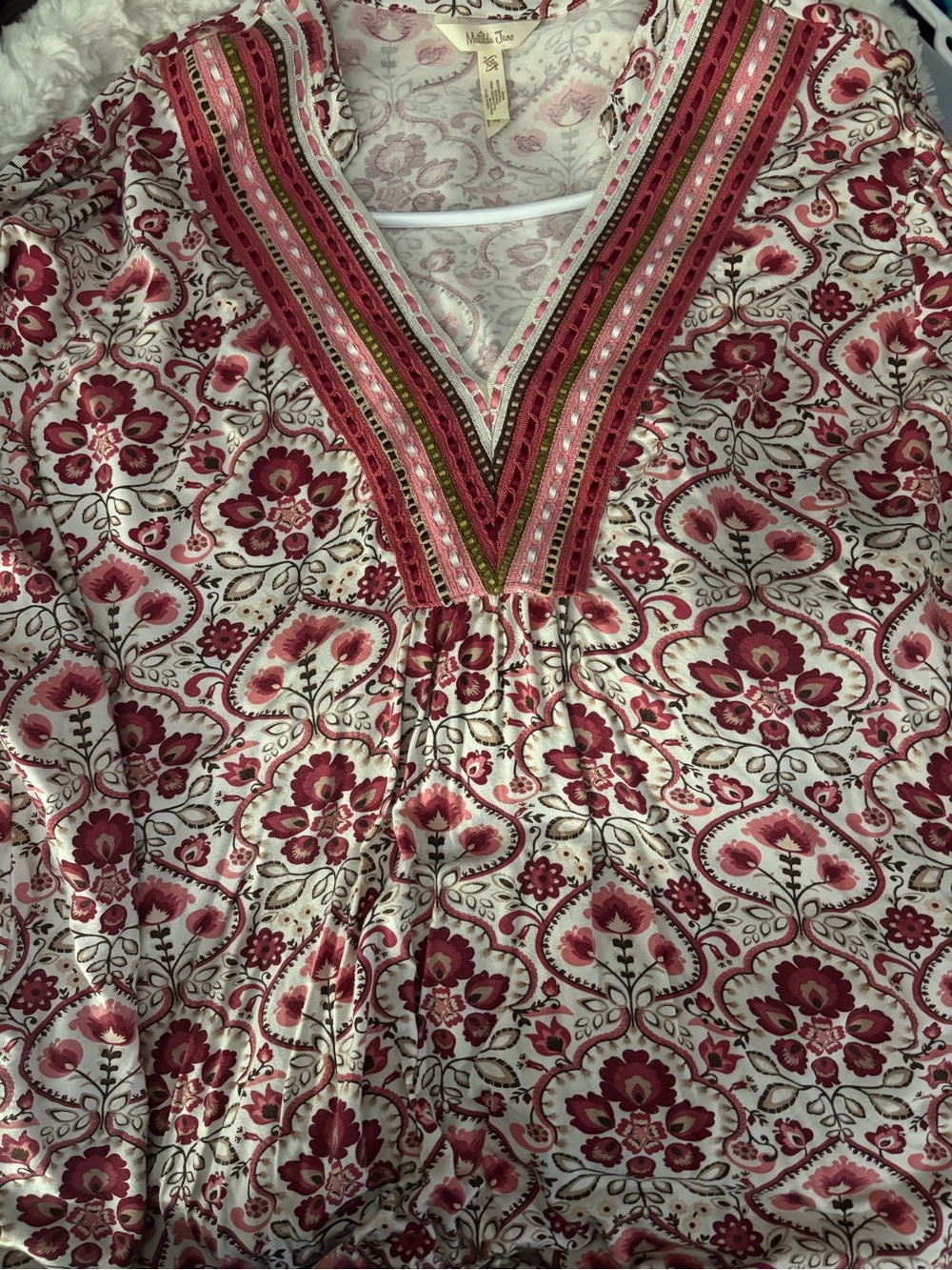 Matilda Jane Pink Floral V-Neck Tunic